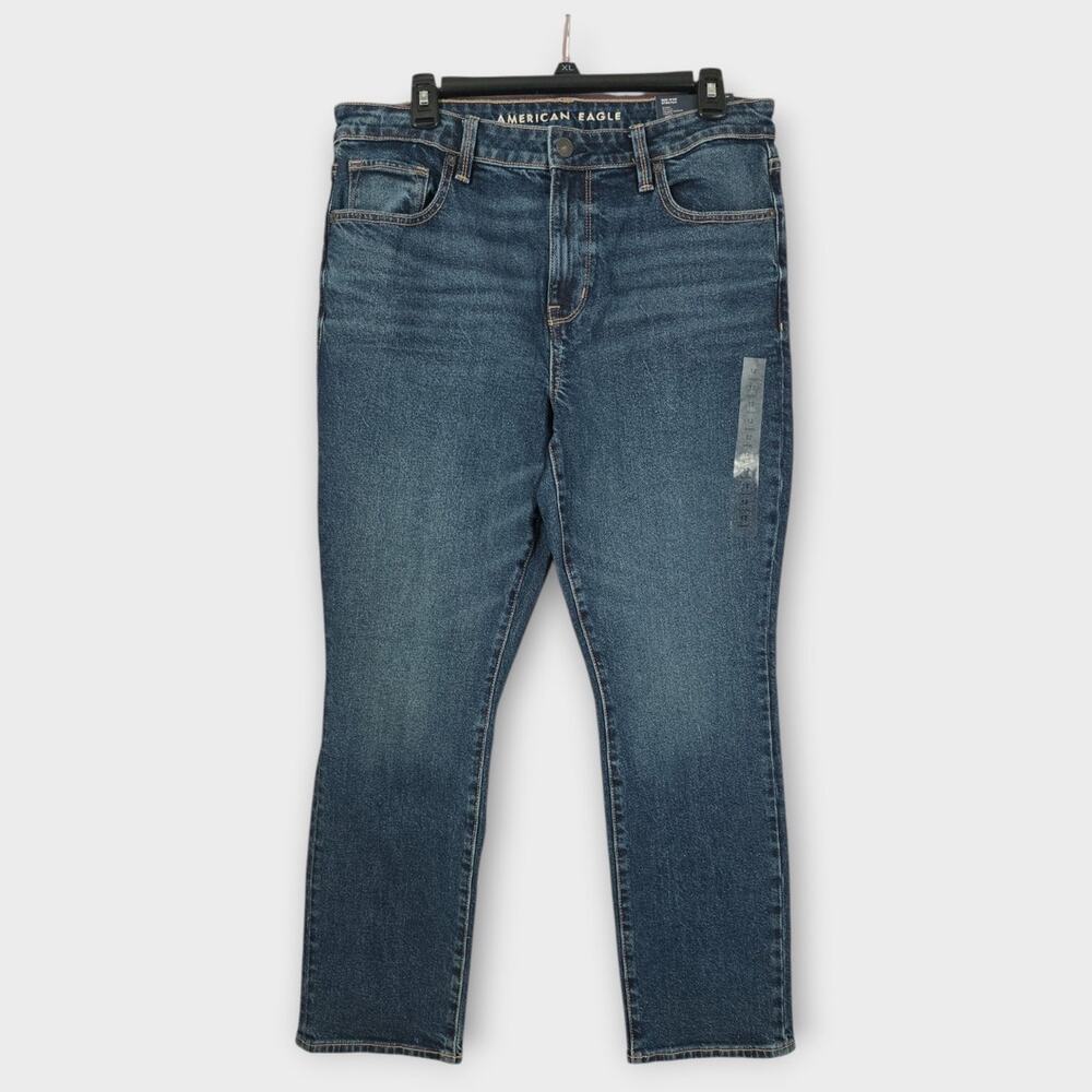 American Eagle Jeans Women's 12Short Skinny Dark Wash Mid-Rise Stretch NWT